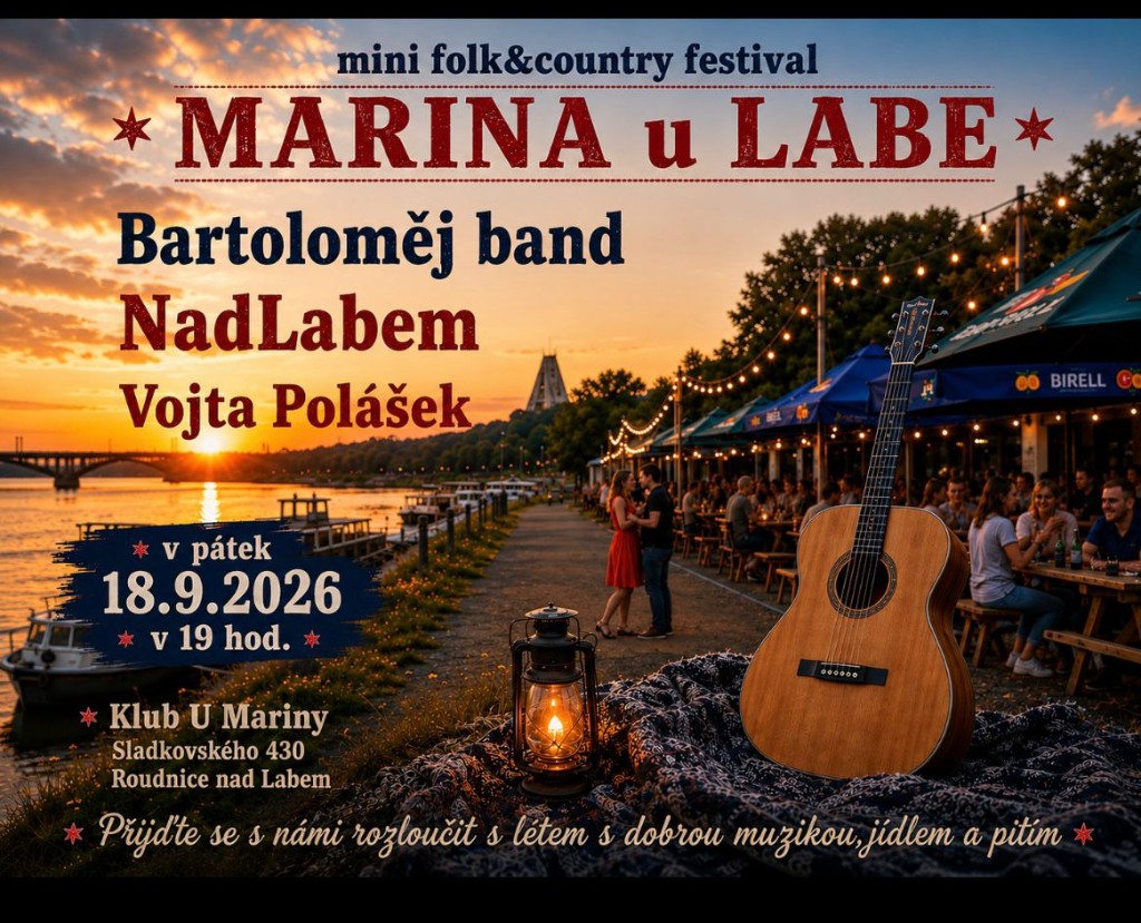 Plakát mini folk&country festivalu MARINA u LABE